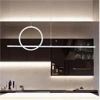 Trade Shop Trade Shop Traesio - Trade Shop - Lampadario a Sospensione Led 48w Design Cerchio Linea Moderno Bianco Ip20 Lampada 01189