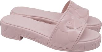 Valentino Garavani Atelier Floral Slide Sandals in Pink Rubber