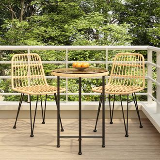 vidaXL Juego De Comedor De Jard&iacute;n 3 Piezas Rat&aacute;n Sint&eacute;tico Vidaxl