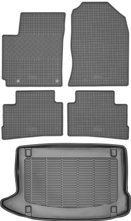 OEM Hyundai Kona Crossover 2017 (juego) - Alfombrillas De Goma Para Coche + Alfombrilla Para Maletero