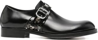 Dries Van Noten Schoenen, Heren, Zwart, 42 EU, Leer, Verfraaide Leren Monk Strap Schoenen