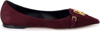 Elisabetta Franchi pointed-toe suede ballerina shoes - women - Suede - 38 - Red