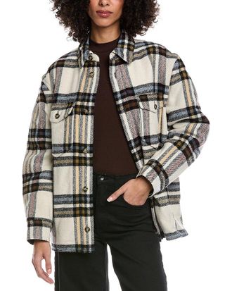 Isabel Marant Isabel Marant Etoile Check Wool & Silk-Blend Overshirt