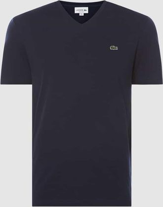 Lacoste Regular Fit T-Shirt mit V-Ausschnitt in Marine, Gr&ouml;&szlig;e XS