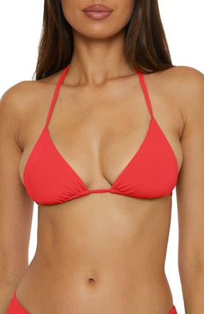 BECCA by Rebecca Virtue Color Code Triangle Bikini Top in Fire at Nordstrom, Size Small