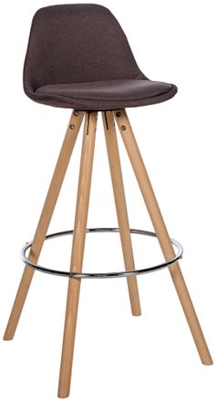 Clp Clp - Taburete De Bar Corbin De Tela Con Base De 4 Patas Redondas Marr&oacute;n Natural