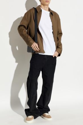 Maison Kitsun&eacute; T-shirt With Logo Patch, Mens, White