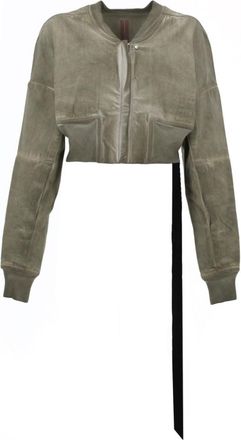 Rick Owens Taupe Solid Crew Neck Jacket
