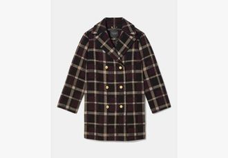 Kate Spade New York Plaid Double Breasted Coat