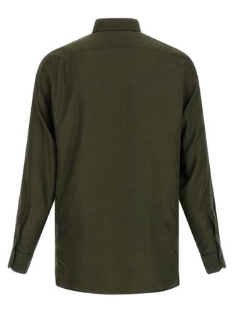 Tom Ford Button-Down Gabardine Shirt - Olive