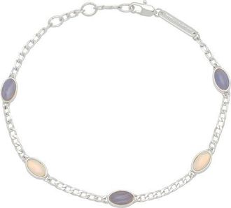 Estella Bartlett Moonstone & Lilac Blue Agate Chain Bracelet in Silver at Nordstrom
