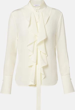 Alexander McQueen Blusa in seta con volant