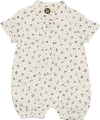 Maniere Kids Rose Bud Romper in Blue at Nordstrom, Size 3T
