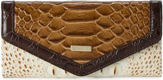 Brahmin Veronica Croc Embossed Leather Wallet in Brown Multi at Nordstrom
