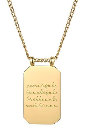 Mantra Powerful, Beautiful, Brilliant, and Brave - Necklace in Yellow Gold at Nordstrom