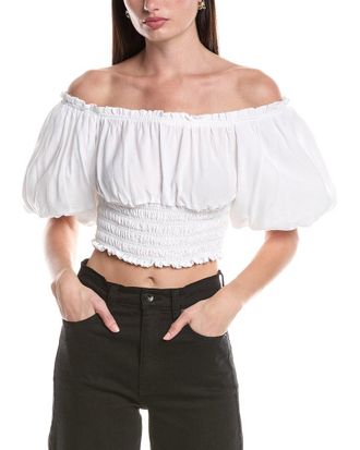 AFRM Afrm Mandy Off-The-Shoulder Smocking Woven Top