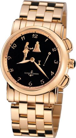 Ulysse Nardin Hour Striker Black Dial 18kt Rose Gold Mens Watch 6106-103-8-E2