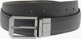 Ermenegildo Zegna Cintura Reversibile in Pelle e Pelle Martellata Ermenegildo Zegna