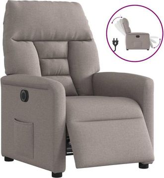 vidaXL Sill&oacute;n Reclinable El&eacute;ctrico Tela Gris Taup&eacute; Vidaxl