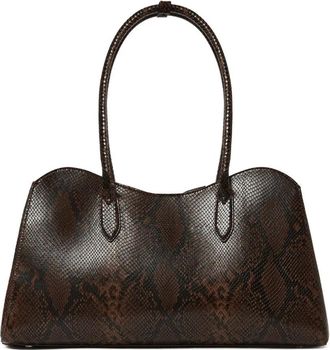 Stella McCartney Borsa tote Ryder con effetto serpente - Marrone