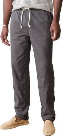 Marine Layer Saturday Stretch Cotton Drawstring Beach Pants in Faded Black at Nordstrom, Size Xx-Large