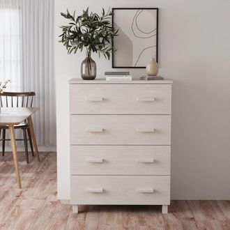 vidaXL Vidaxl - Aparador Hamar Madera Maciza De Pino Blanco 79x40x103,5 Cm