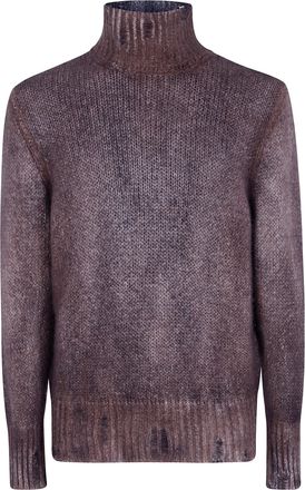 Avant Toi Sweater High Neck Hand Painted Cashmere And Silk