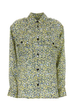 Bottega Veneta Womens Printed Silk Shirt - Yellow - Size EU 36 (Womens)