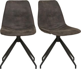 Moloo giratoria 360&deg; en microfibra gris vintage (x2)