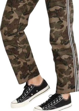 Abercrombie & Fitch Annie High Rise Camo Straight Ankle Pants In Green, Brown