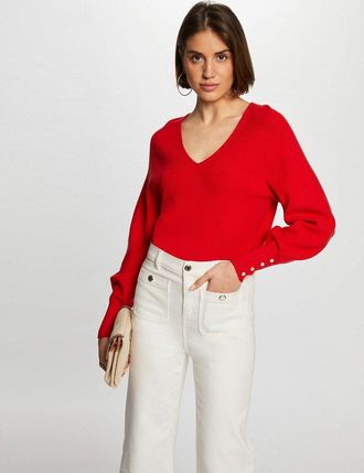 Morgan Trui met V-hals in fijn tricot