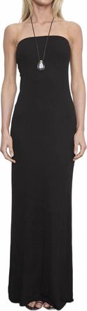 Enza Costa Silk Rib Strapless Fuid Dress In Black