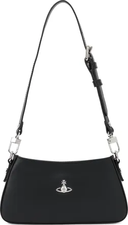 Vivienne Westwood Womens Shoulder Bag With Orb Black Polyester