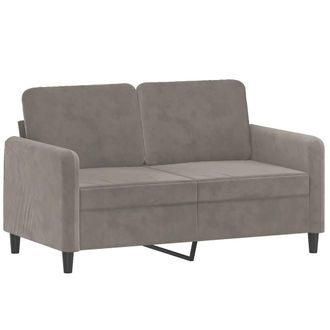 vidaXL Sof&aacute; De 2 Plazas De Terciopelo Gris Claro 120 Cm Vidaxl