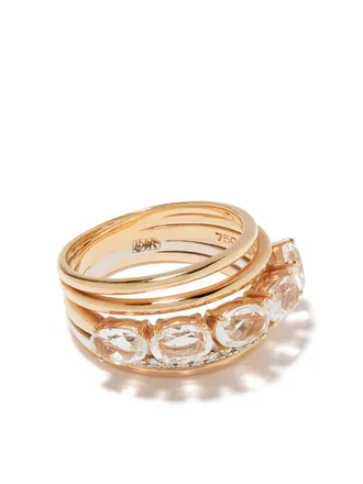 Brumani Anello in oro bianco 18kt, diamante, agata e quarzo - Rosa