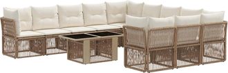 vidaXL Conjunto De Sof&aacute;s De Jard&iacute;n 12 Uds. Beige Rat&aacute;n Sint&eacute;tico Vidaxl