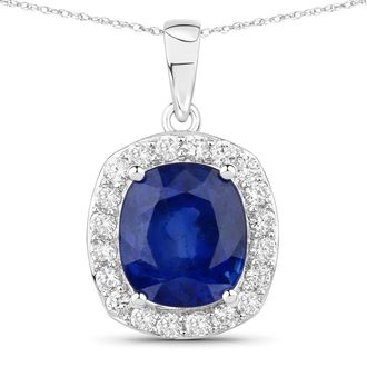 Diana M. Jewels Ceylon Blue Sapphire Cushion 8x7mm ( Height 5.20mm ) - 1Pc + White Diamond F/C Round 1.50mm ( SI1-SI2/ GH Color ) - 20Pcs ( J Back )