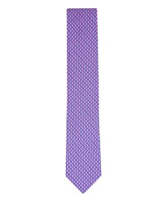 Canali geometric-pattern silk tie - Pink
