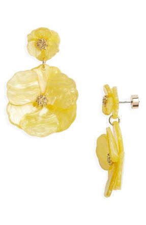 Nordstrom Pansy Drop Earrings in Yellow- Gold at Nordstrom