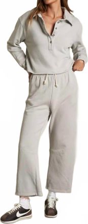 perfectwhitetee Vinny Collared Sweatshirt In Silver