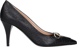 Gucci vrouw laag uitgesneden zwart leer