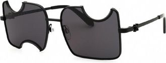 Off-white Sunglasses Geometric Full Rim, Black Frame And Dark Grey Lens Oeri046Salvador1007