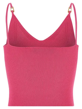 Versace Womens Fuchsia Viscose Sleeveles T-Shirt