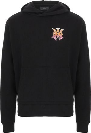 Amiri Black Cotton Hoodie With Bold Logo Details