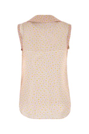 Gucci Womens Printed Crepe Shirt Pinkyellowmc Camicie