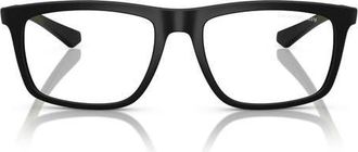Emporio Armani 55mm Square Optical Glasses in Matte Black /Clear at Nordstrom