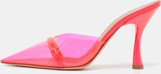 Malone Souliers Neon Pink Patent Leather And Pvc Joella Slide Sandals