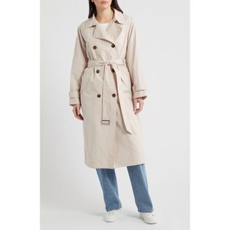 Bernardo Long Double Breasted Trench Coat in Egg Shell at Nordstrom, Size Xx-Large