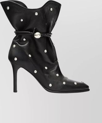Isabel Marant draped leather ankle boots with stiletto heel