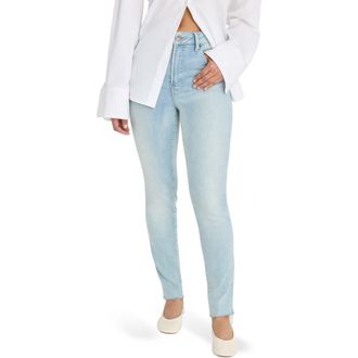 Good American Soft-Tech Good Legs Raw Hem Skinny Jeans in Indigo1129 at Nordstrom, Size 14